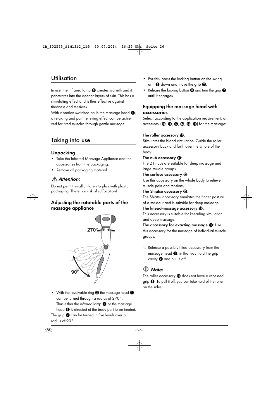 Utilisation, Taking into use | Silvercrest SIM 13 B2 User Manual | Page 29 / 43