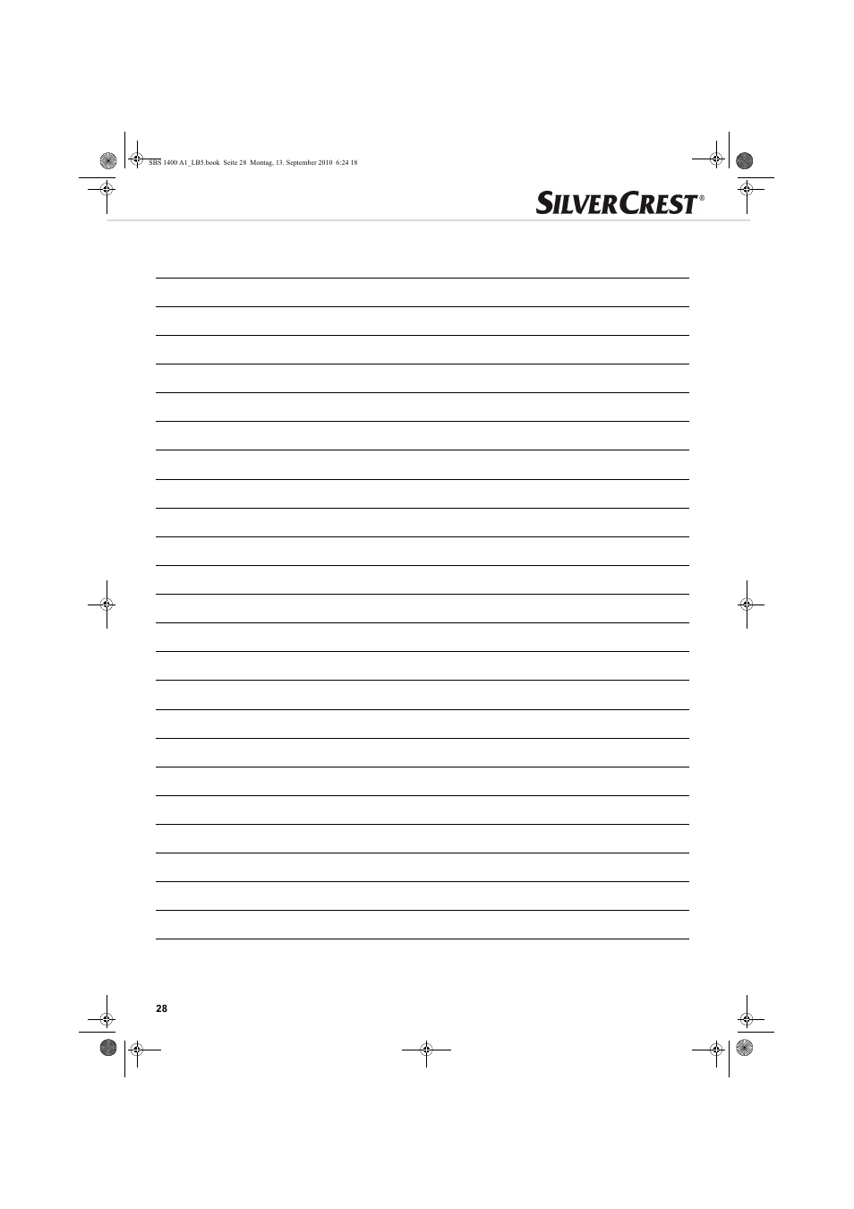 Silvercrest SBS 1400 A1 User Manual | Page 28 / 30