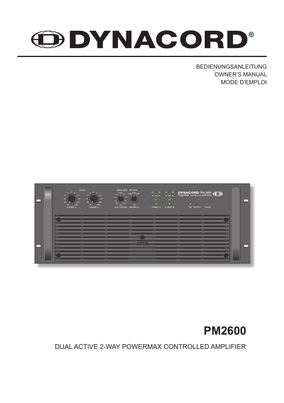 Dynacord PM2600 User Manual | 36 pages
