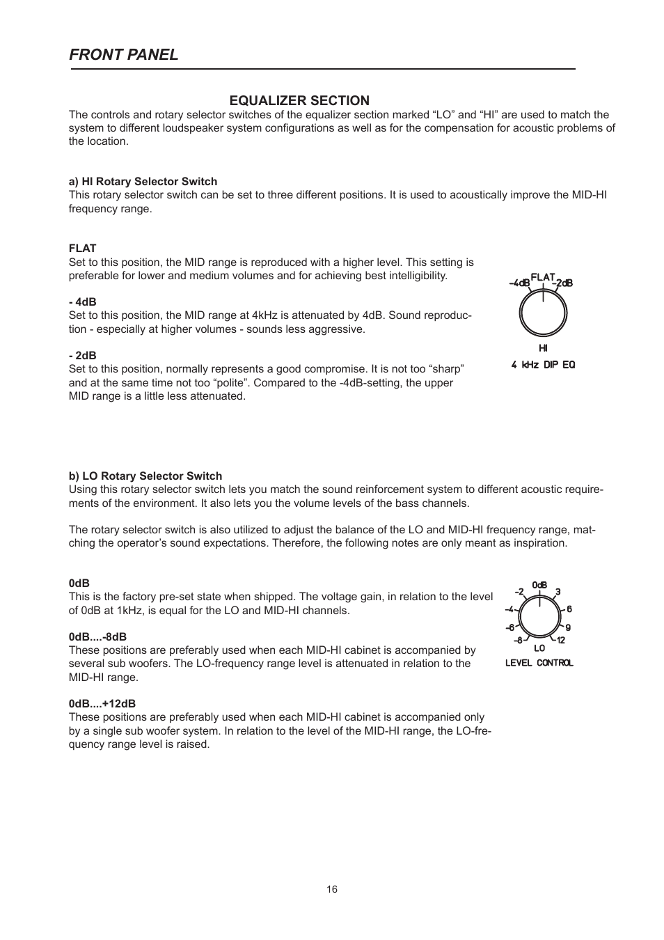 Front panel | Dynacord PM2600 User Manual | Page 16 / 36