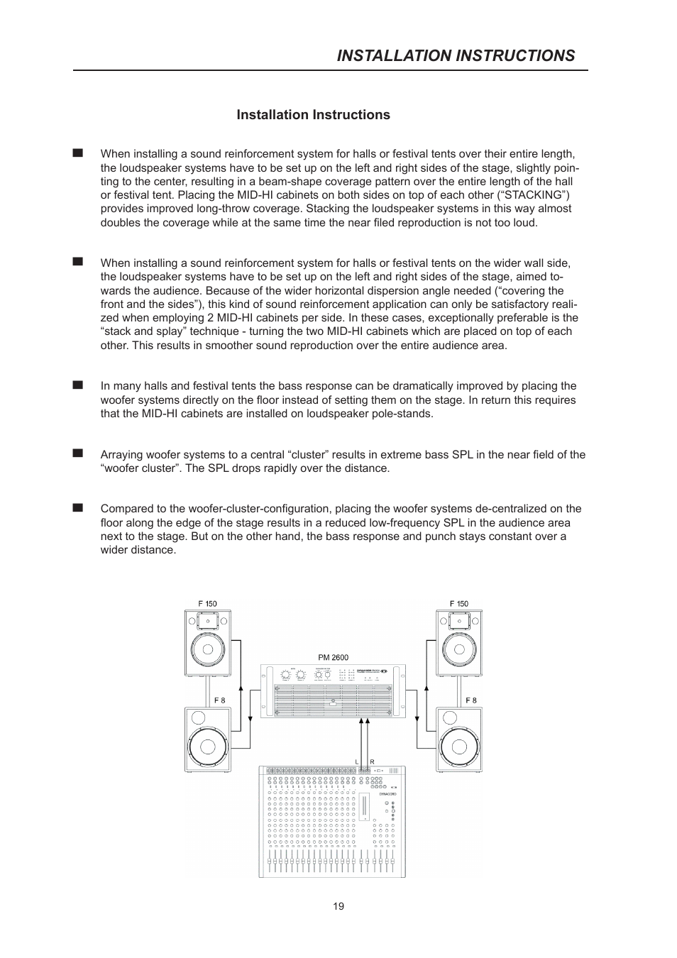 Installation instructions | Dynacord PM2600 User Manual | Page 19 / 36