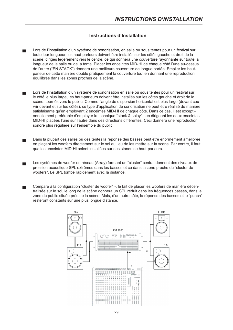 Instructions d‘installation | Dynacord PM2600 User Manual | Page 29 / 36