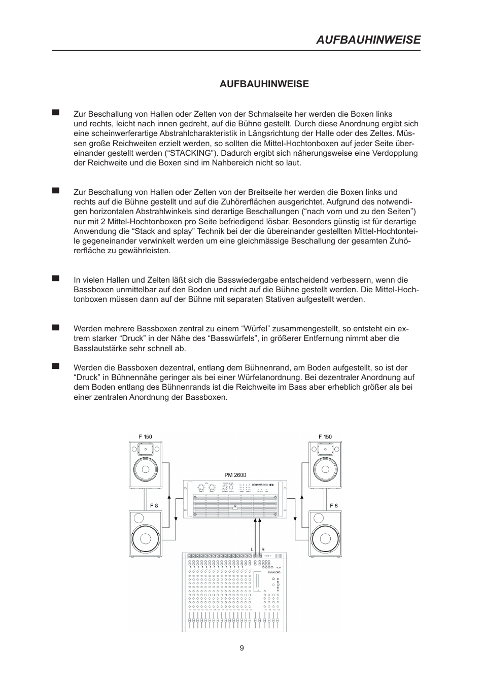 Aufbauhinweise | Dynacord PM2600 User Manual | Page 9 / 36