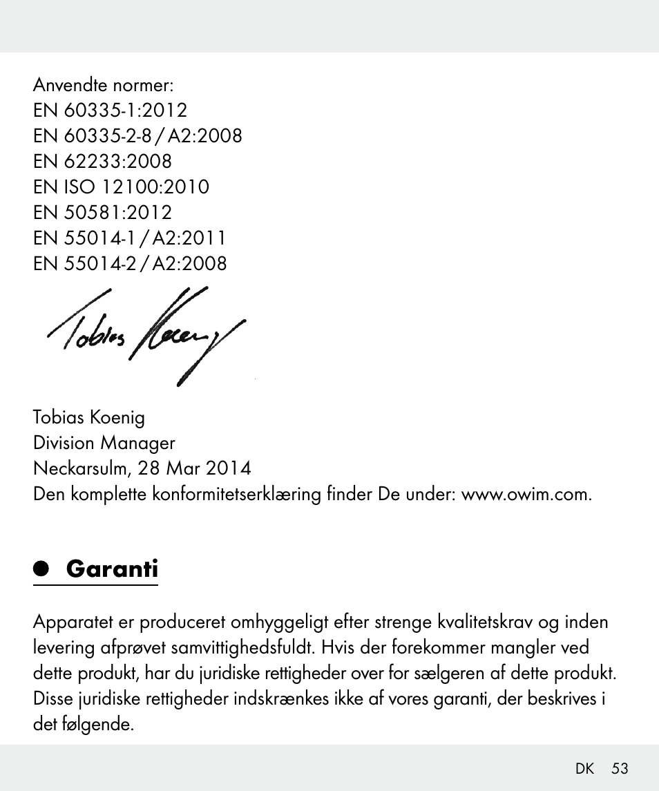 Garanti | Silvercrest Z31635 User Manual | Page 53 / 95