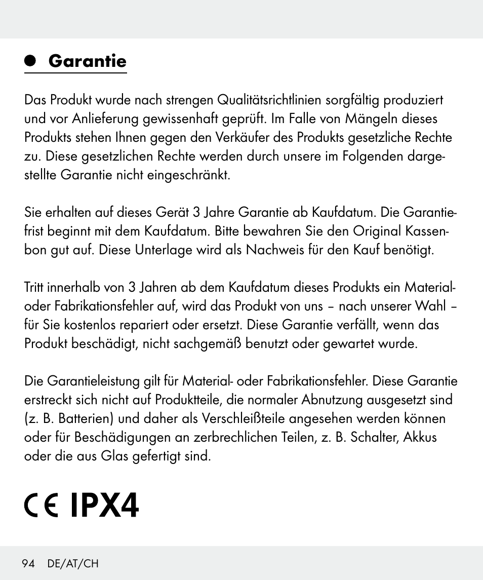 Garantie | Silvercrest Z31635 User Manual | Page 94 / 95