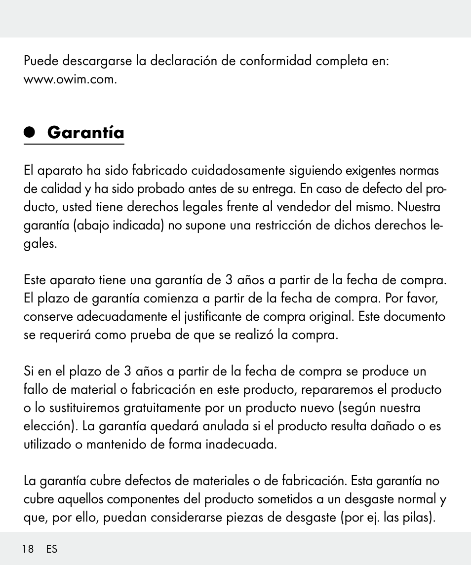 Garantía | Silvercrest Z31635 User Manual | Page 18 / 71