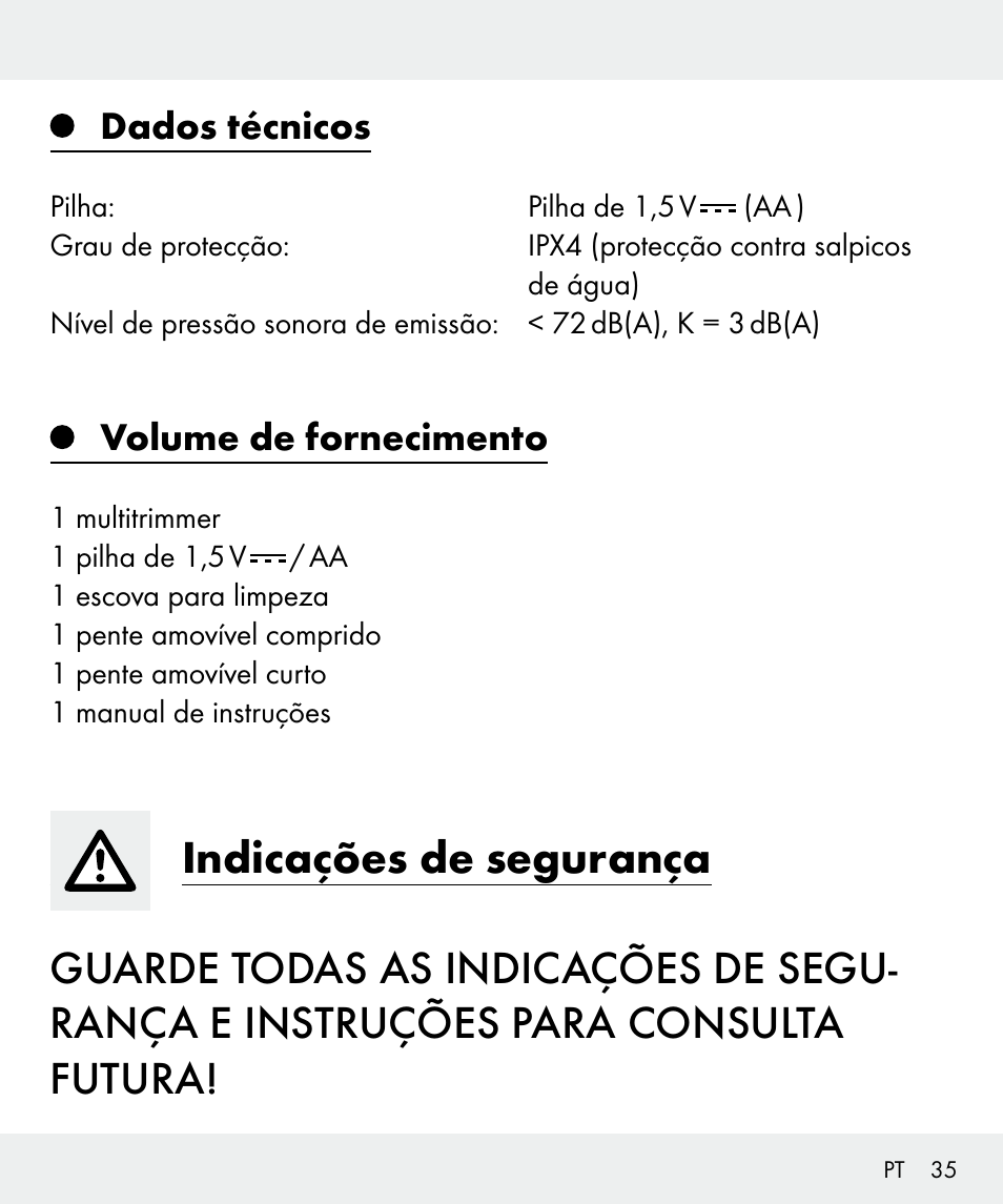 Dados técnicos, Volume de fornecimento | Silvercrest Z31635 User Manual | Page 35 / 71