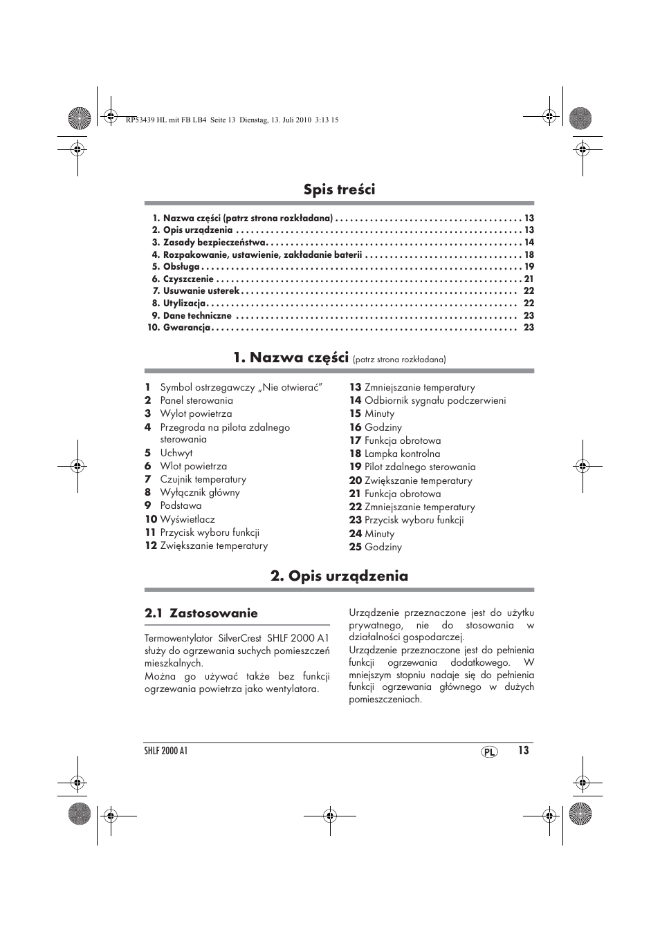 Silvercrest SHLF 2000 A1 User Manual | Page 15 / 78