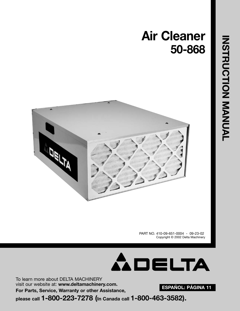 Delta 50-868 User Manual | 11 pages