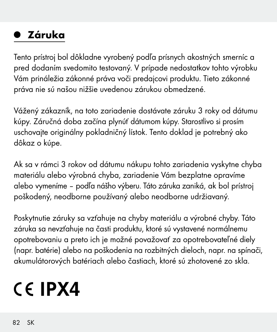 Záruka | Silvercrest Z31635 User Manual | Page 82 / 96