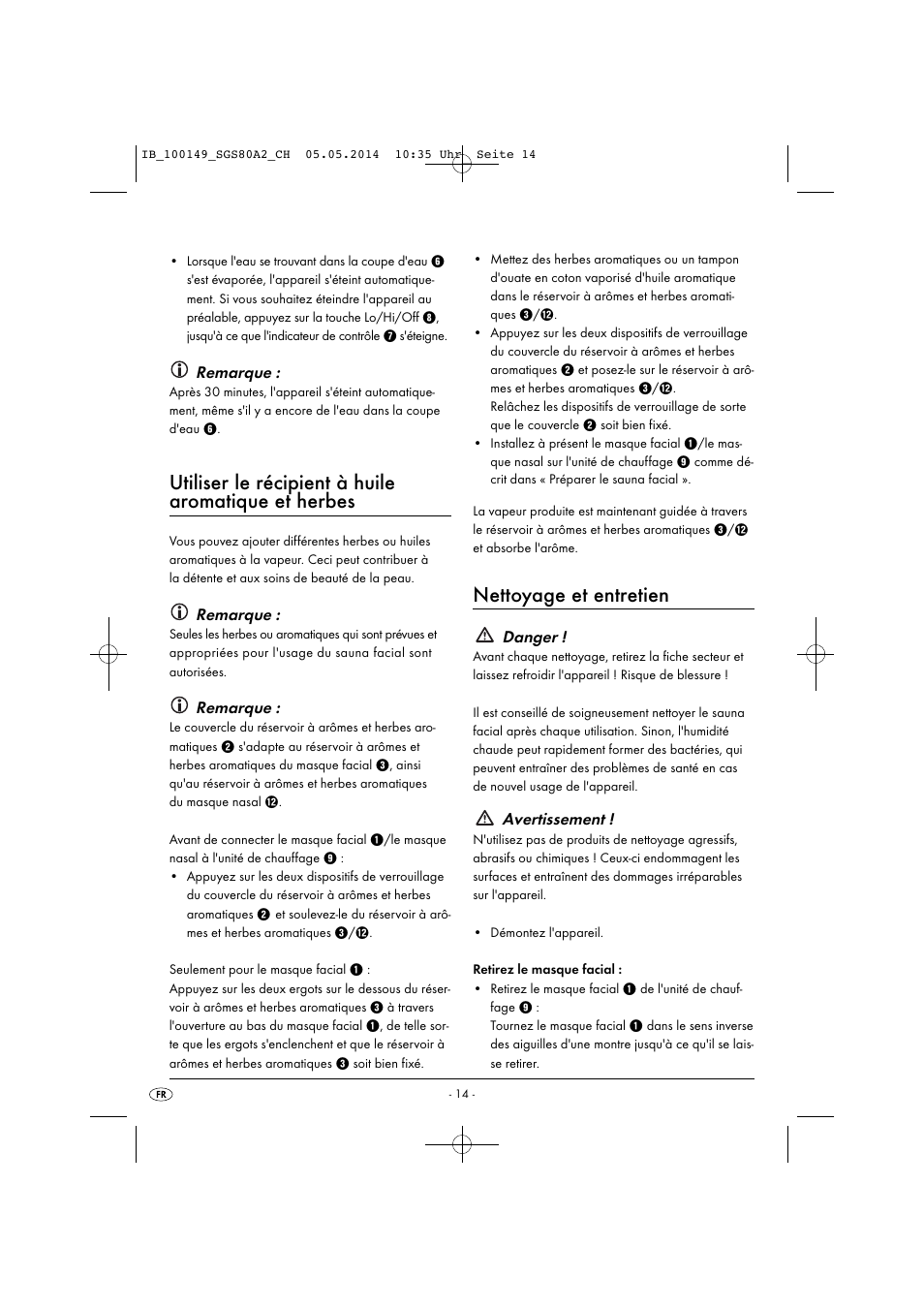 Utiliser le récipient à huile aromatique et herbes, Nettoyage et entretien | Silvercrest SGS 80 A2 User Manual | Page 17 / 36