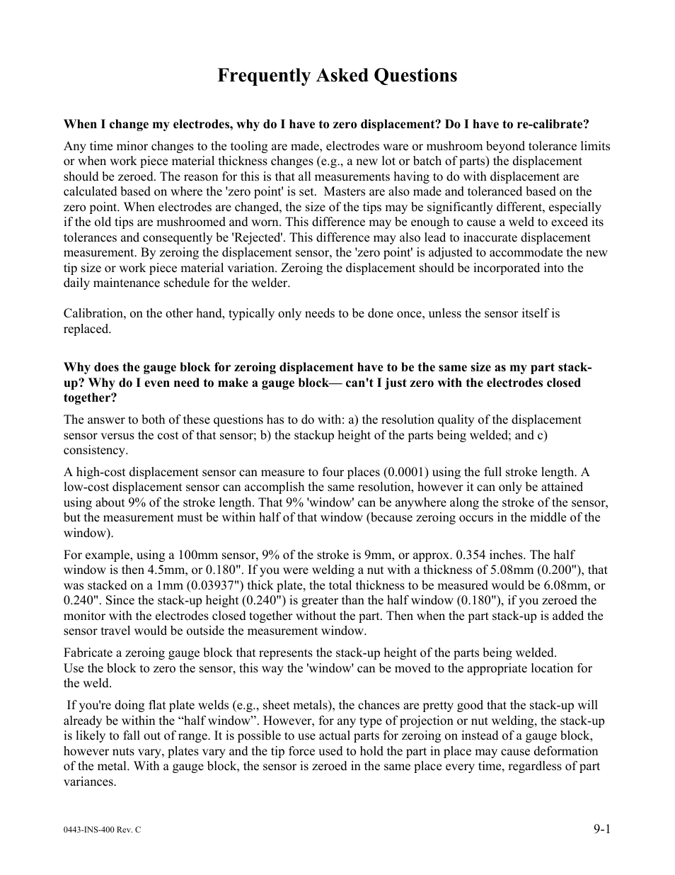 Frequently asked questions | Dr. Livingstone, I Presume WELDWISE 2400 User Manual | Page 113 / 195