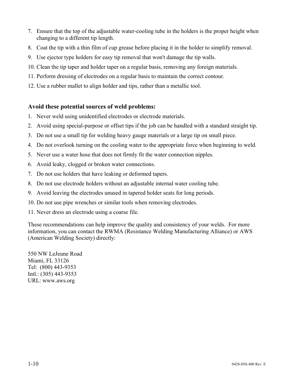 Avoid these potential sources of weld problems | Dr. Livingstone, I Presume WELDWISE 2400 User Manual | Page 18 / 195