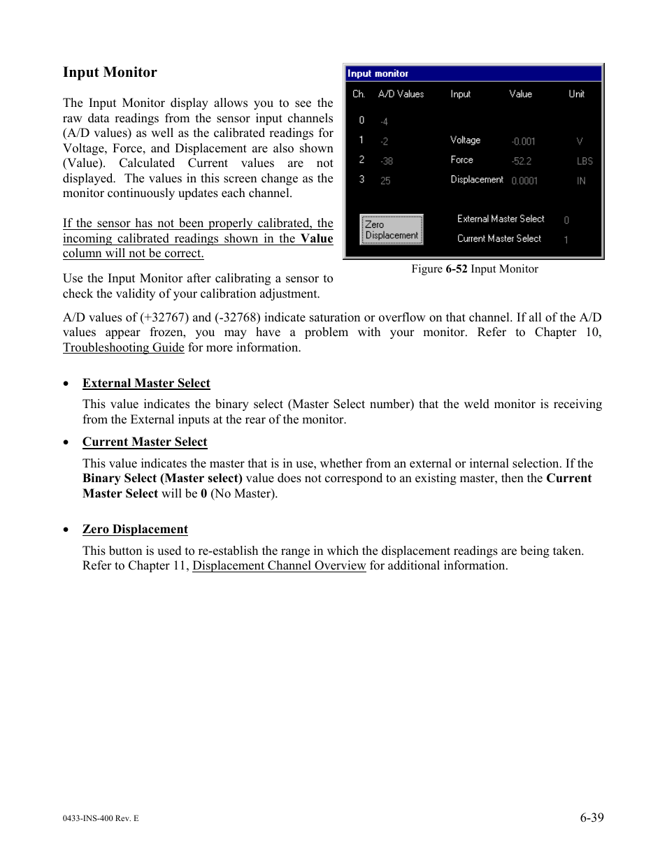 Input monitor | Dr. Livingstone, I Presume WELDWISE 2400 User Manual | Page 85 / 195