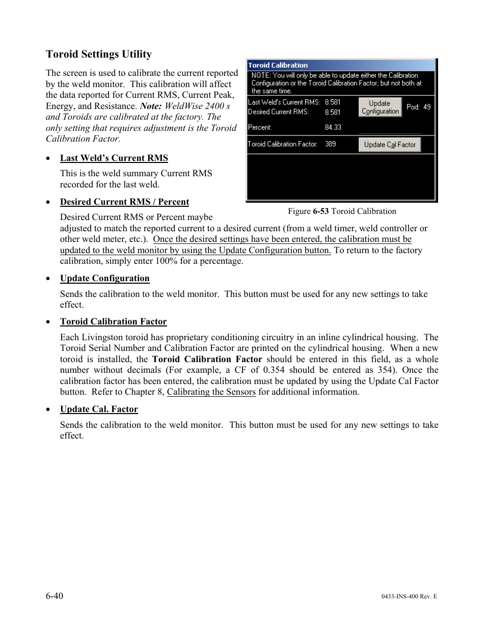 Toroid settings utility | Dr. Livingstone, I Presume WELDWISE 2400 User Manual | Page 86 / 195