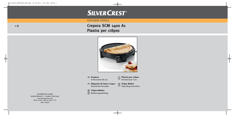 Silvercrest SCM 1400 A1 User Manual | 41 pages