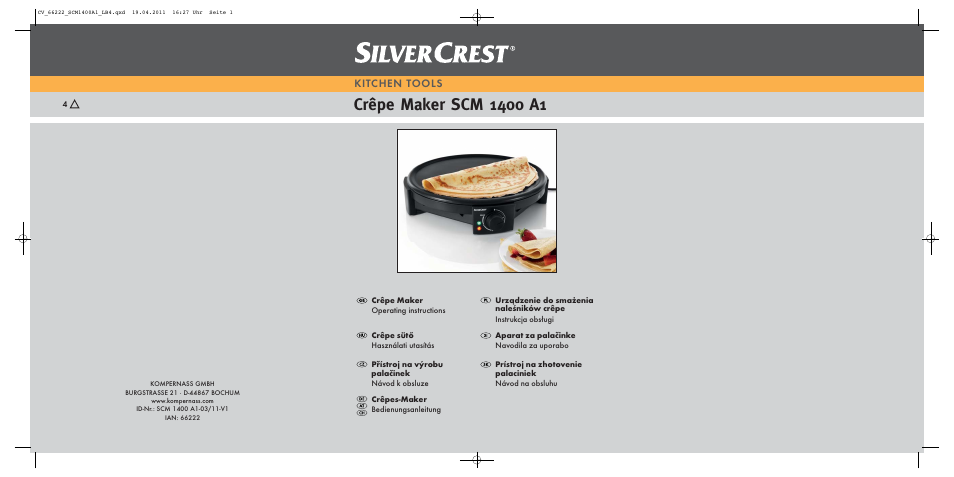 Silvercrest SCM 1400 A1 User Manual | 58 pages