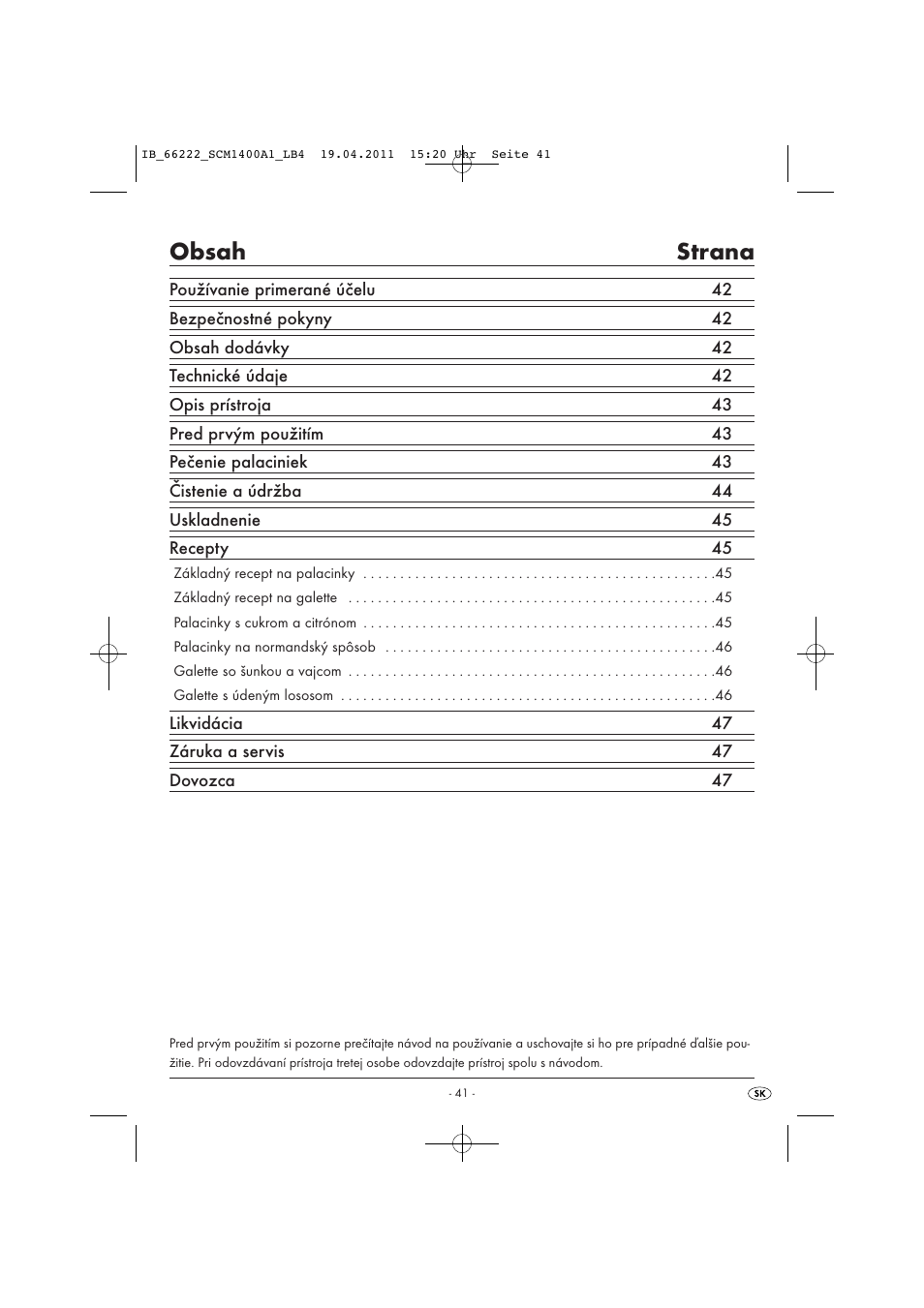Silvercrest SCM 1400 A1 User Manual | Page 43 / 58