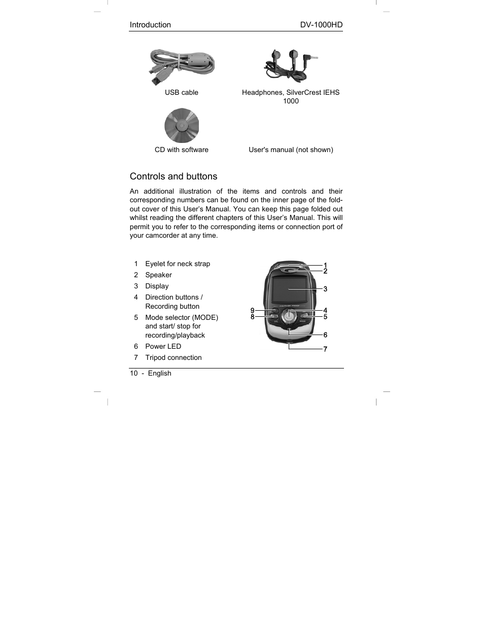 Controls and buttons | Silvercrest DV-1000HD User Manual | Page 12 / 44