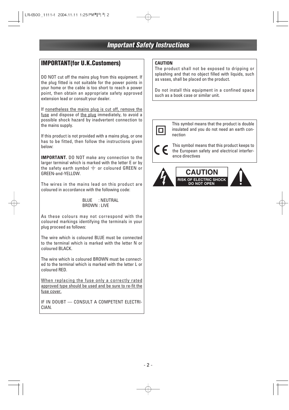 Luxman LR-6500 User Manual | Page 2 / 36