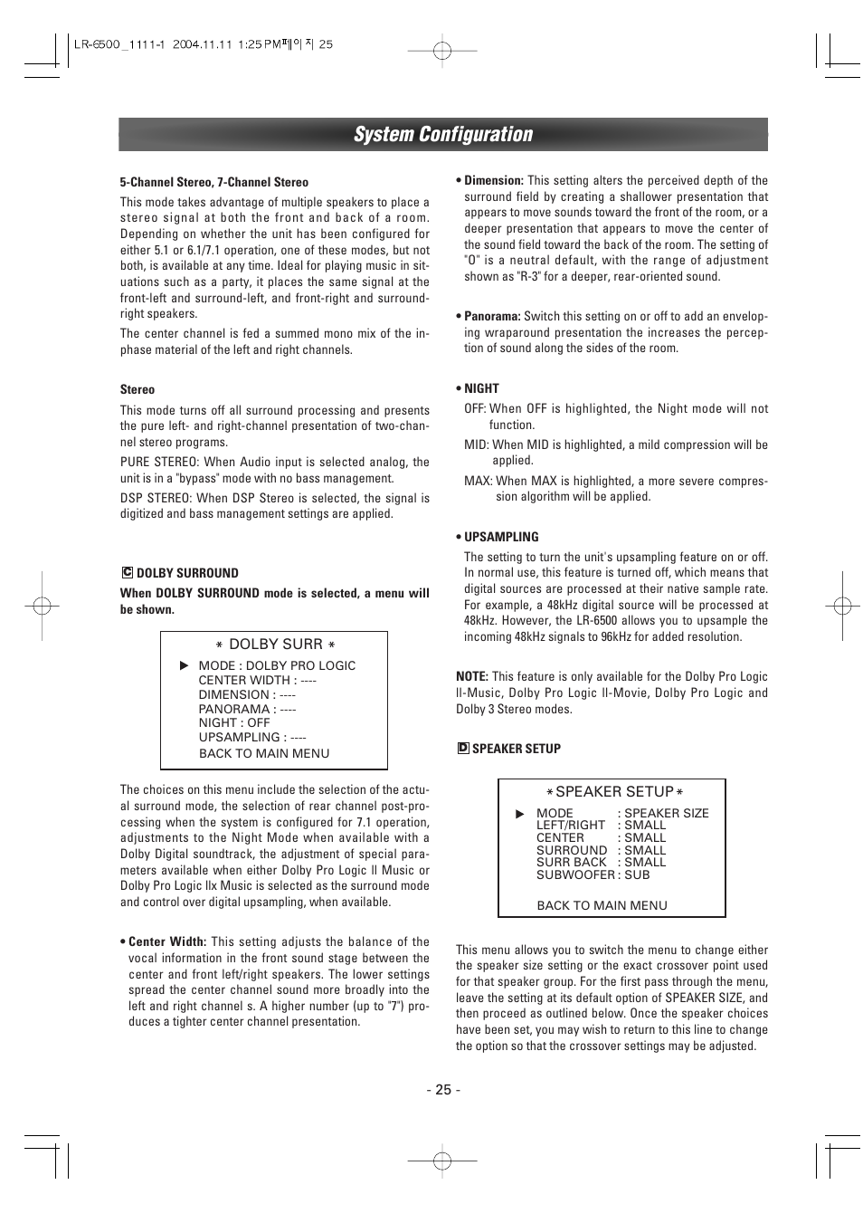 System configuration | Luxman LR-6500 User Manual | Page 25 / 36
