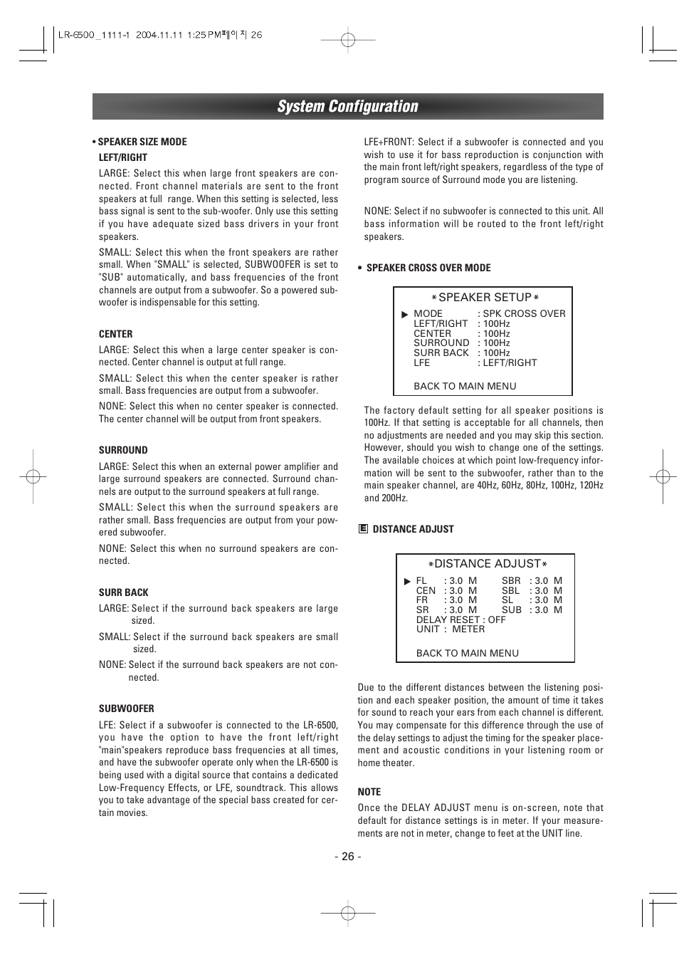 System configuration | Luxman LR-6500 User Manual | Page 26 / 36