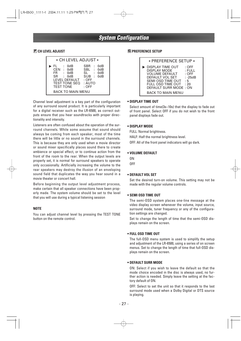 System configuration | Luxman LR-6500 User Manual | Page 27 / 36