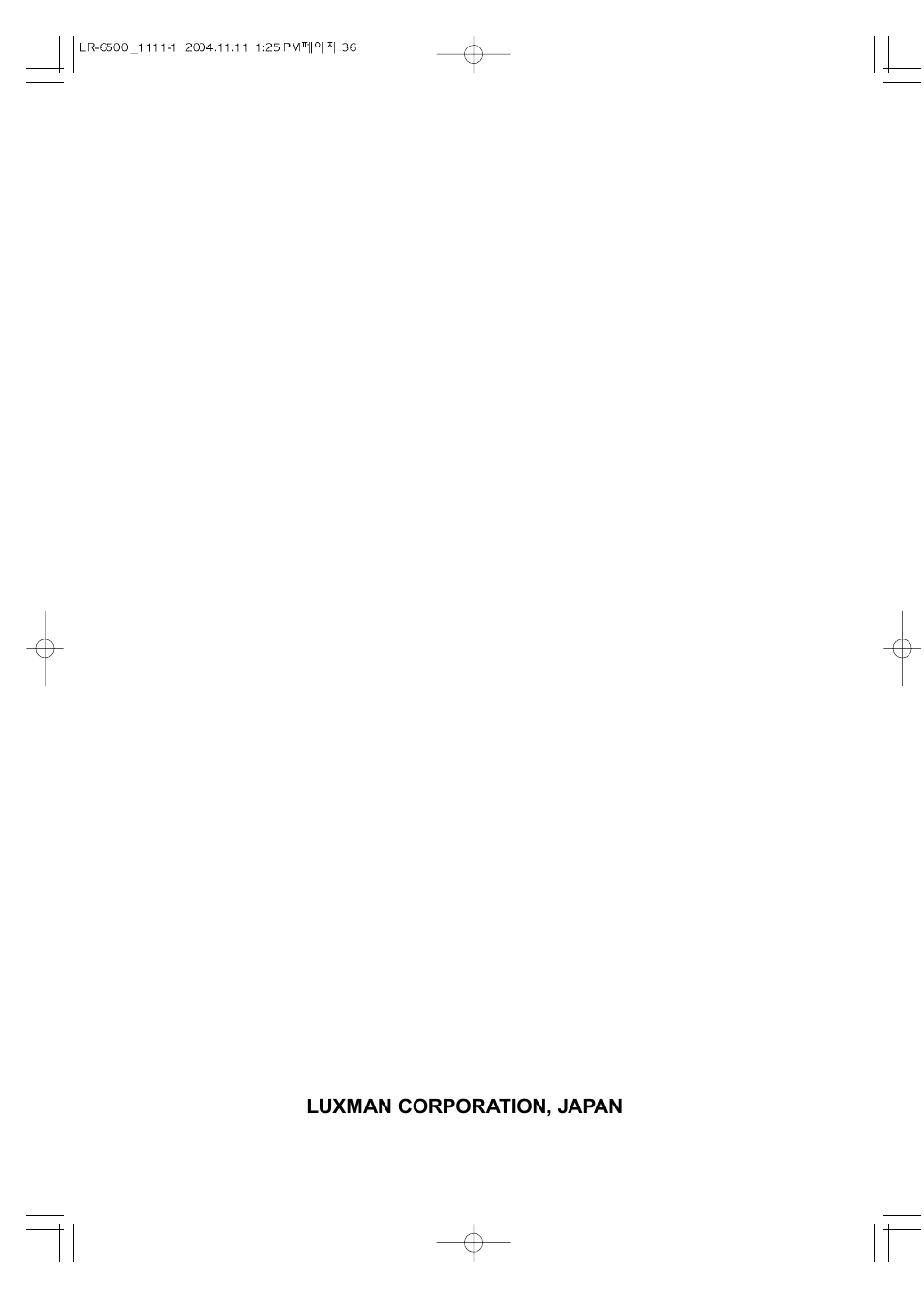 Luxman LR-6500 User Manual | Page 36 / 36