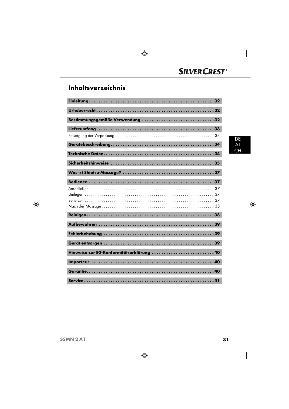 Silvercrest SSMN 2 A1 User Manual | Page 34 / 45