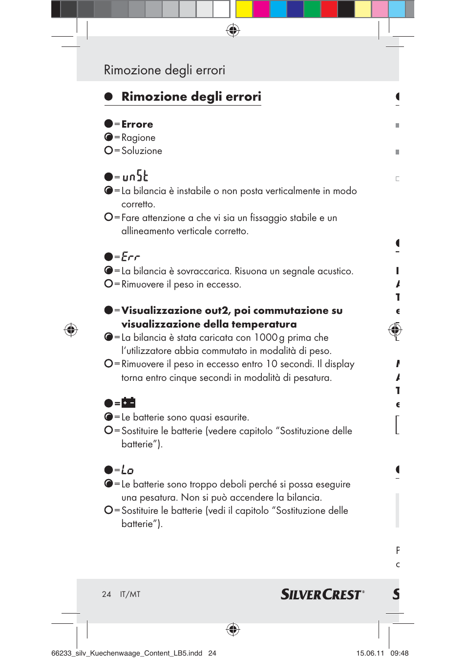 Rimozione degli errori | Silvercrest Z30441A User Manual | Page 22 / 58