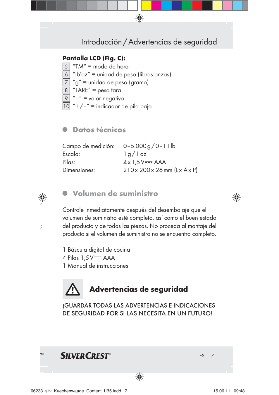 Introducción / advertencias de seguridad, Datos técnicos, Volumen de suministro | Advertencias de seguridad | Silvercrest Z30441A User Manual | Page 5 / 58