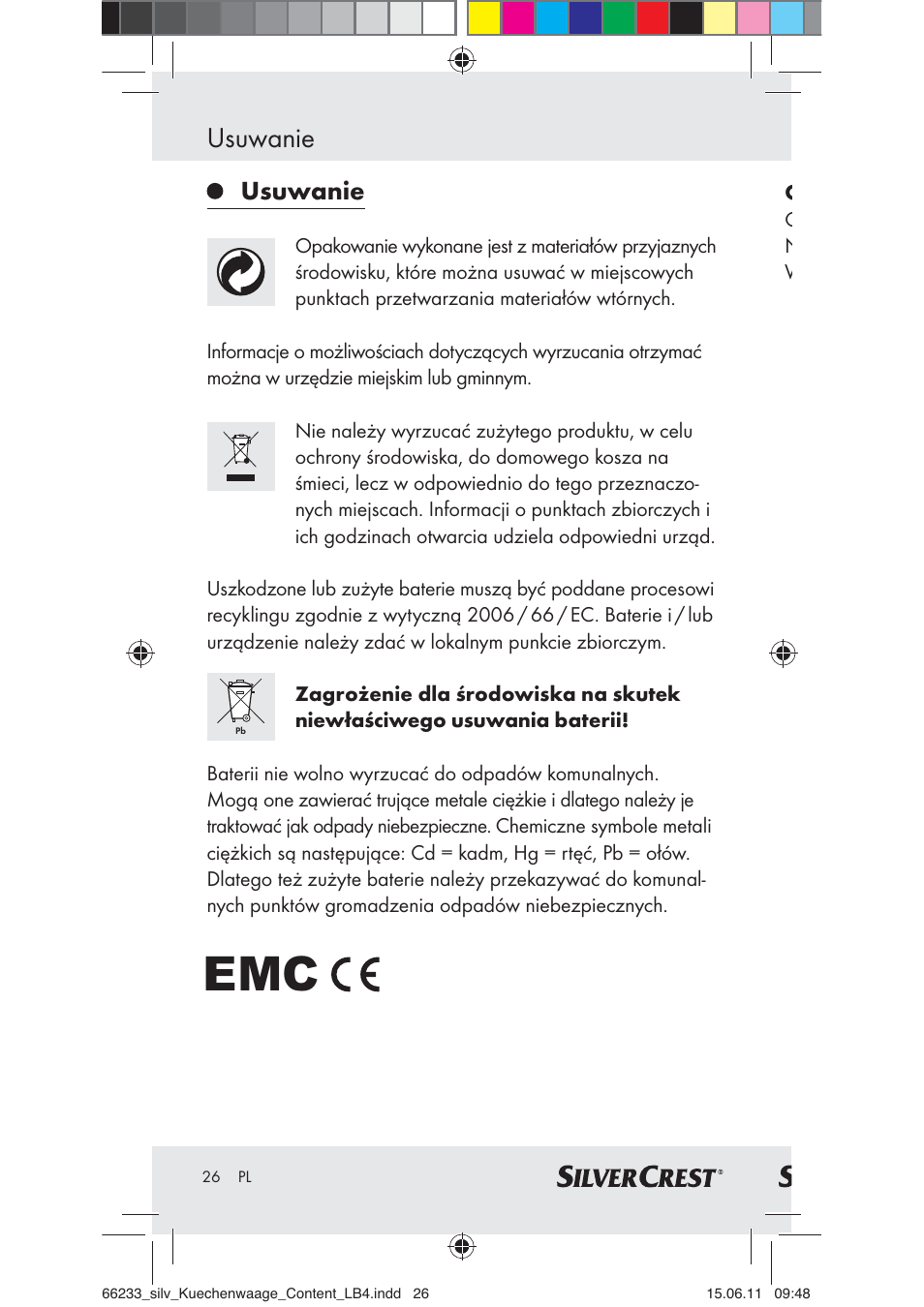 Usuwanie | Silvercrest Z30441A User Manual | Page 24 / 82