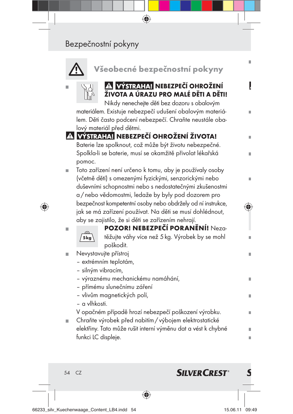 Bezpečnostní pokyny, Všeobecné bezpečnostní pokyny | Silvercrest Z30441A User Manual | Page 52 / 82