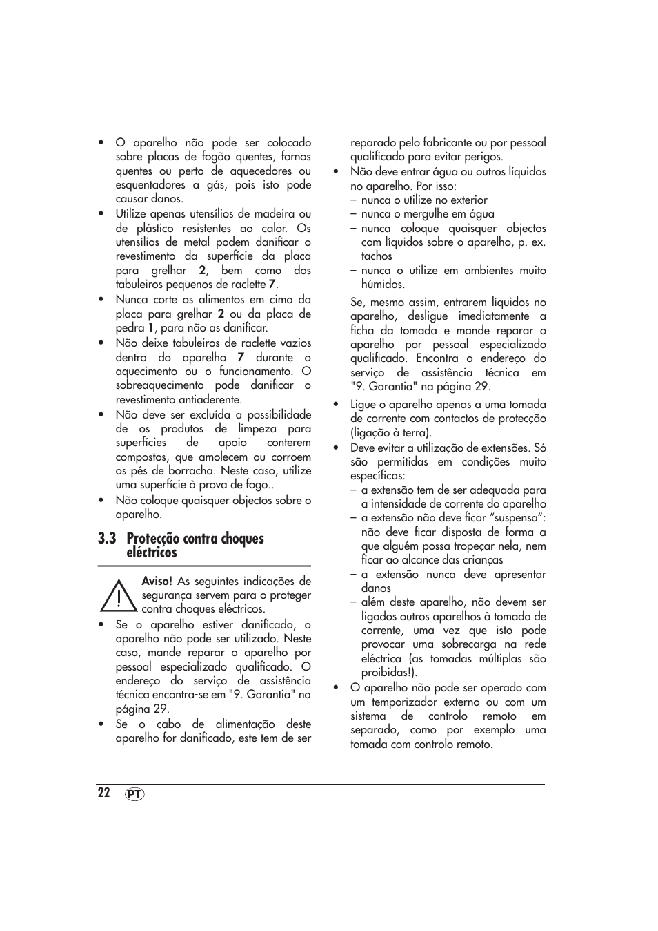 3 protecção contra choques eléctricos | Silvercrest SRGS 1300 A1 User Manual | Page 23 / 48