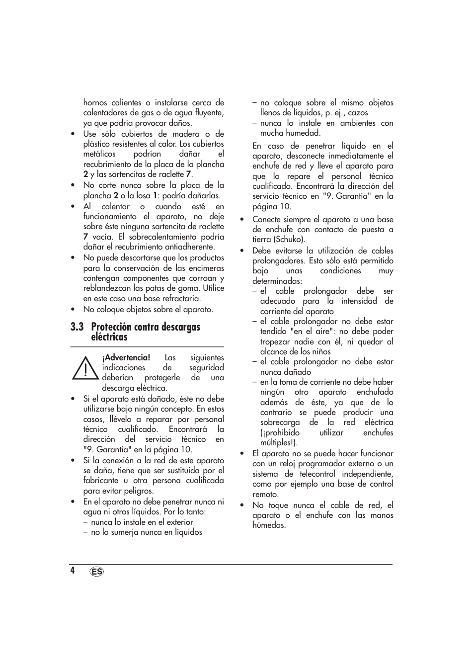 3 protección contra descargas eléctricas | Silvercrest SRGS 1300 A1 User Manual | Page 5 / 48