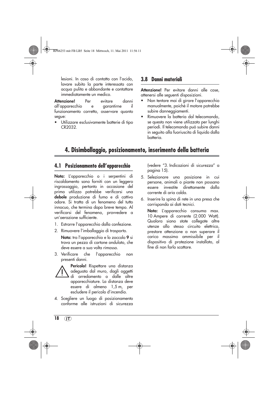 8 danni materiali, 1 posizionamento dell’apparecchio | Silvercrest SHLF 2000 A1 User Manual | Page 20 / 58