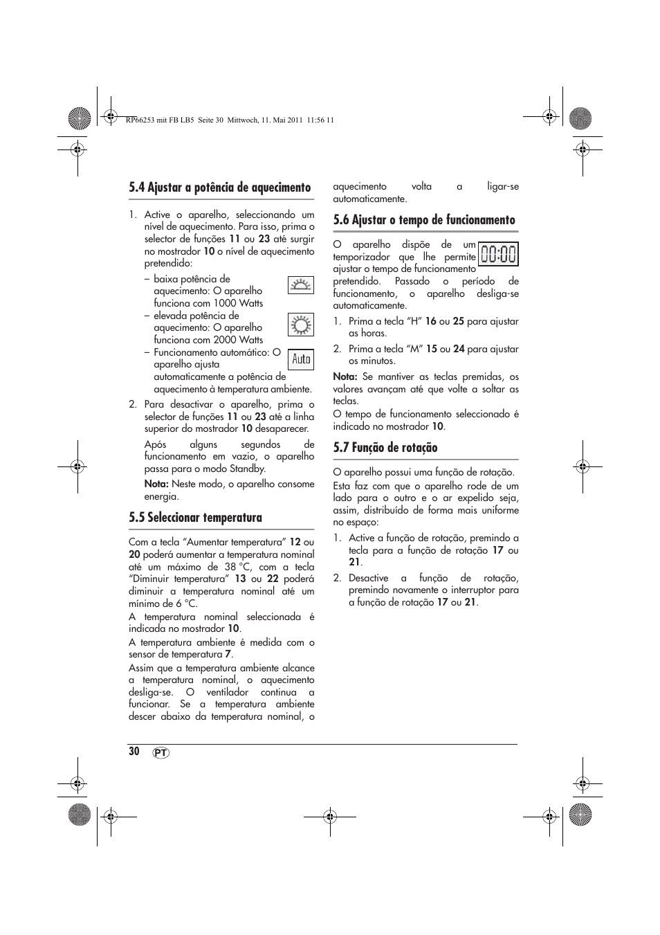 4 ajustar a potência de aquecimento, 5 seleccionar temperatura, 6 ajustar o tempo de funcionamento | 7 função de rotação | Silvercrest SHLF 2000 A1 User Manual | Page 32 / 58