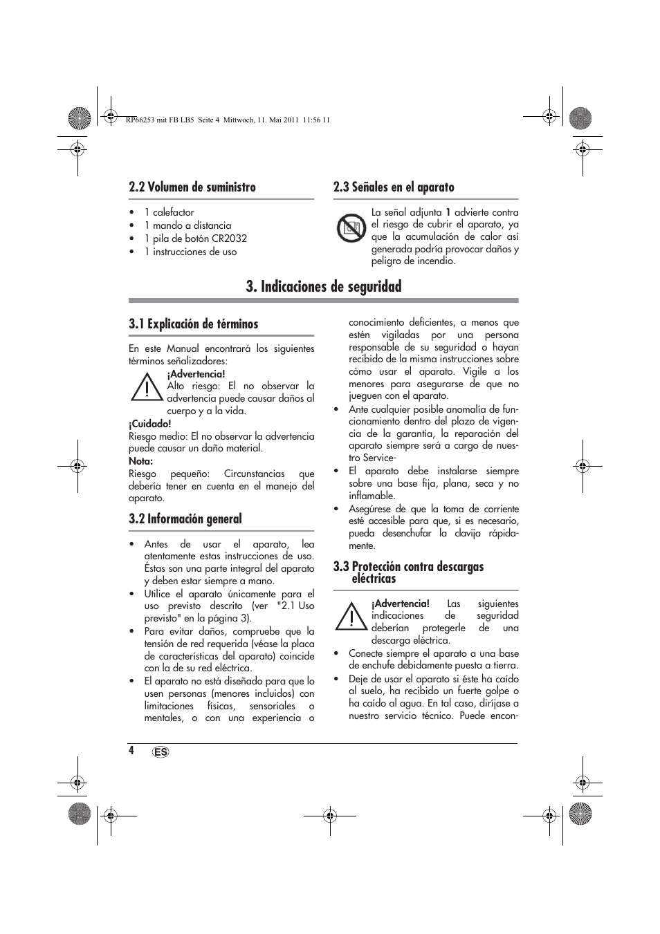 Indicaciones de seguridad, 2 volumen de suministro, 3 señales en el aparato | 1 explicación de términos, 2 información general, 3 protección contra descargas eléctricas | Silvercrest SHLF 2000 A1 User Manual | Page 6 / 58