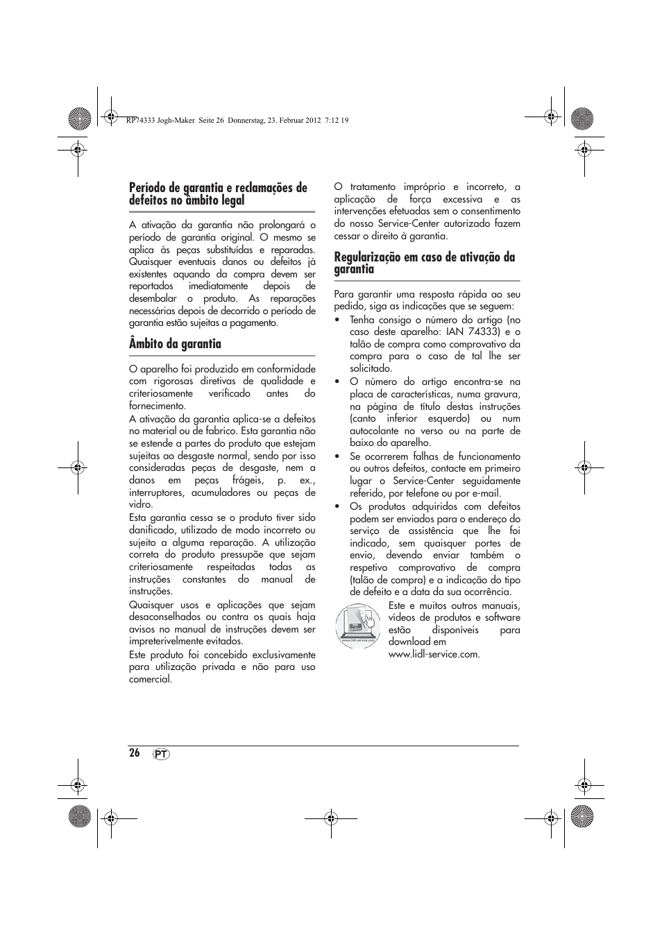 Âmbito da garantia, Regularização em caso de ativação da garantia | Silvercrest SJB 15 A1 User Manual | Page 28 / 46