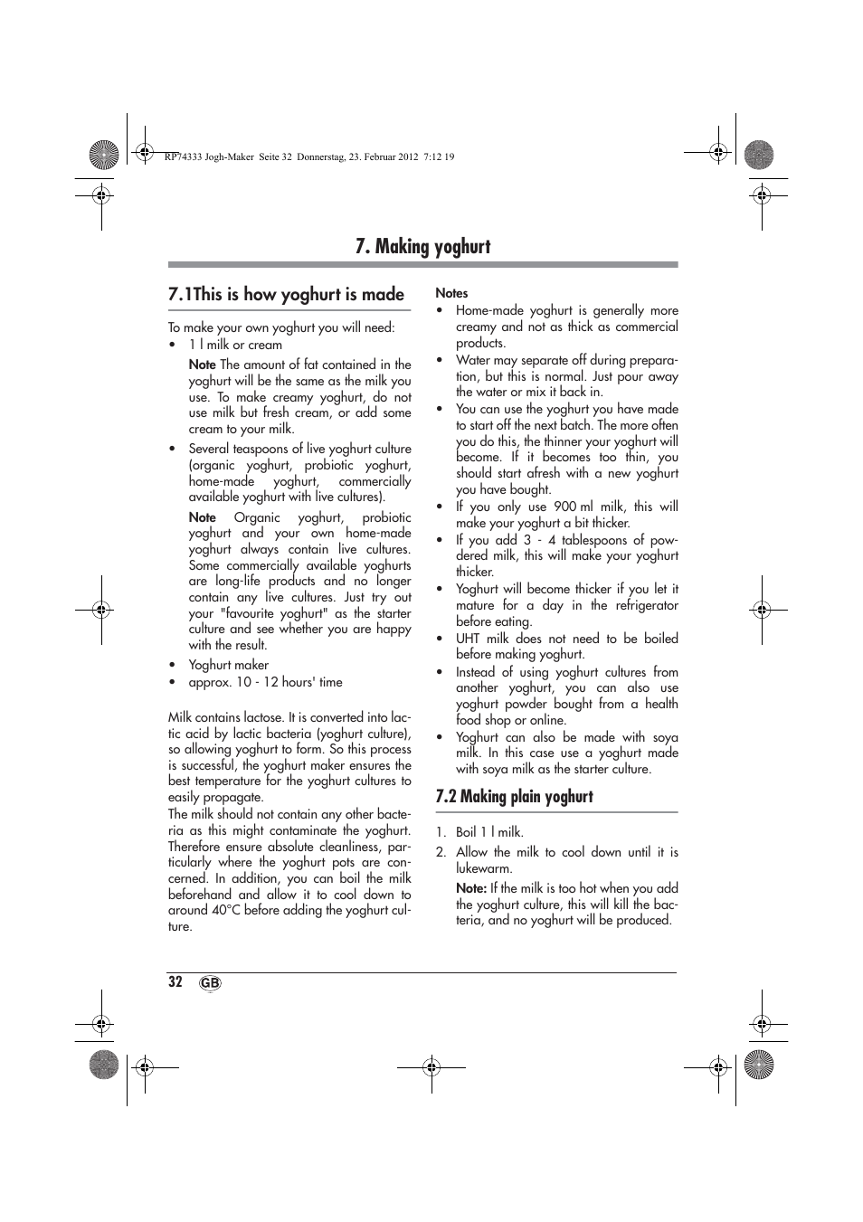 Making yoghurt, 1this is how yoghurt is made, 2 making plain yoghurt | Silvercrest SJB 15 A1 User Manual | Page 34 / 46