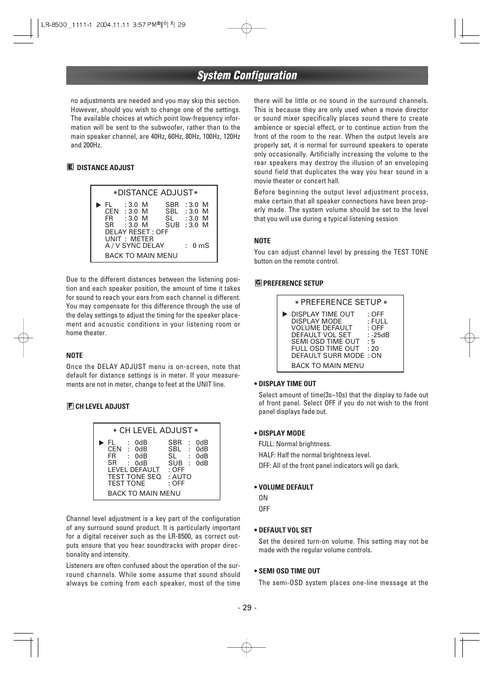 System configuration | Luxman LR-8500 User Manual | Page 29 / 41