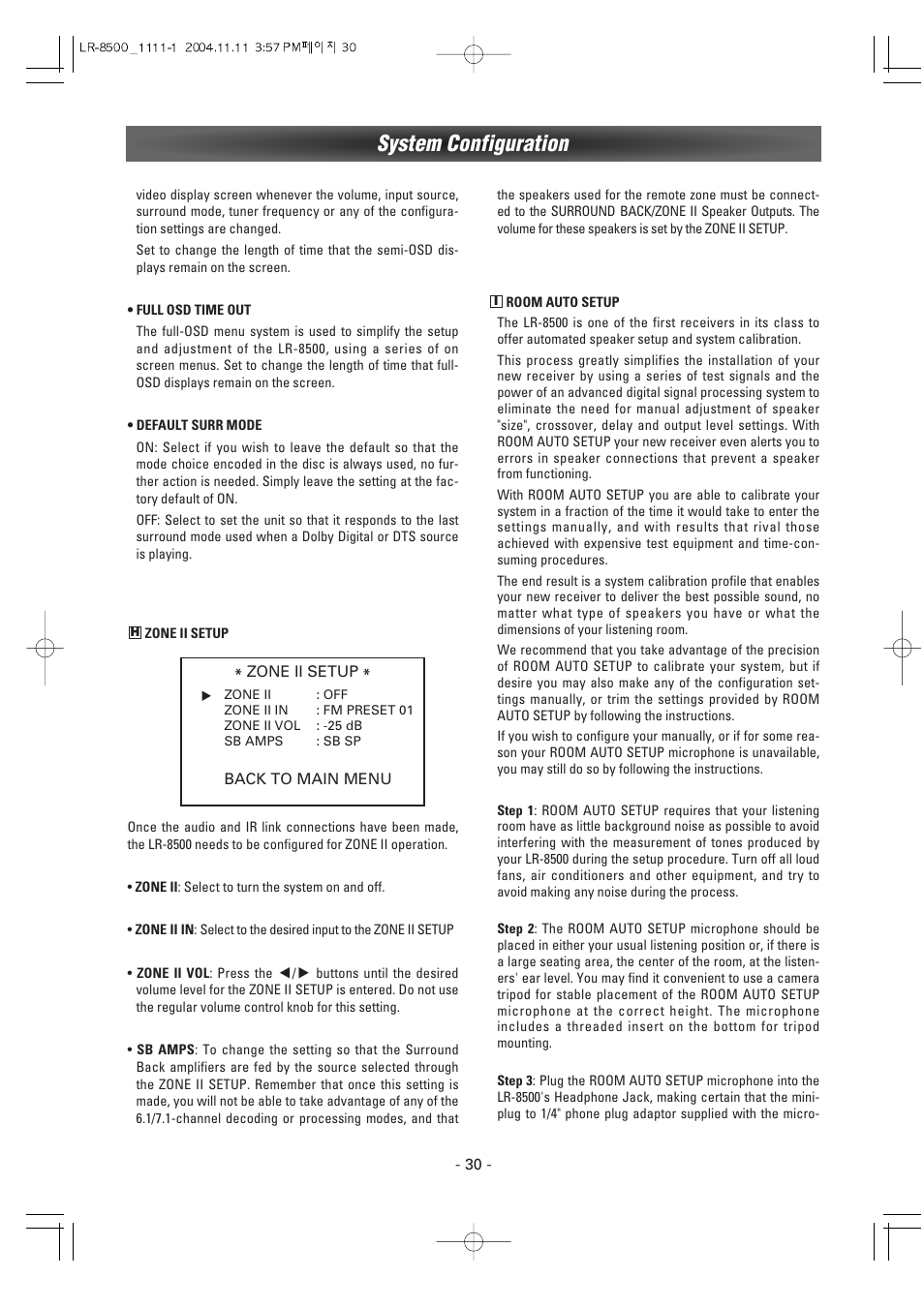 System configuration | Luxman LR-8500 User Manual | Page 30 / 41