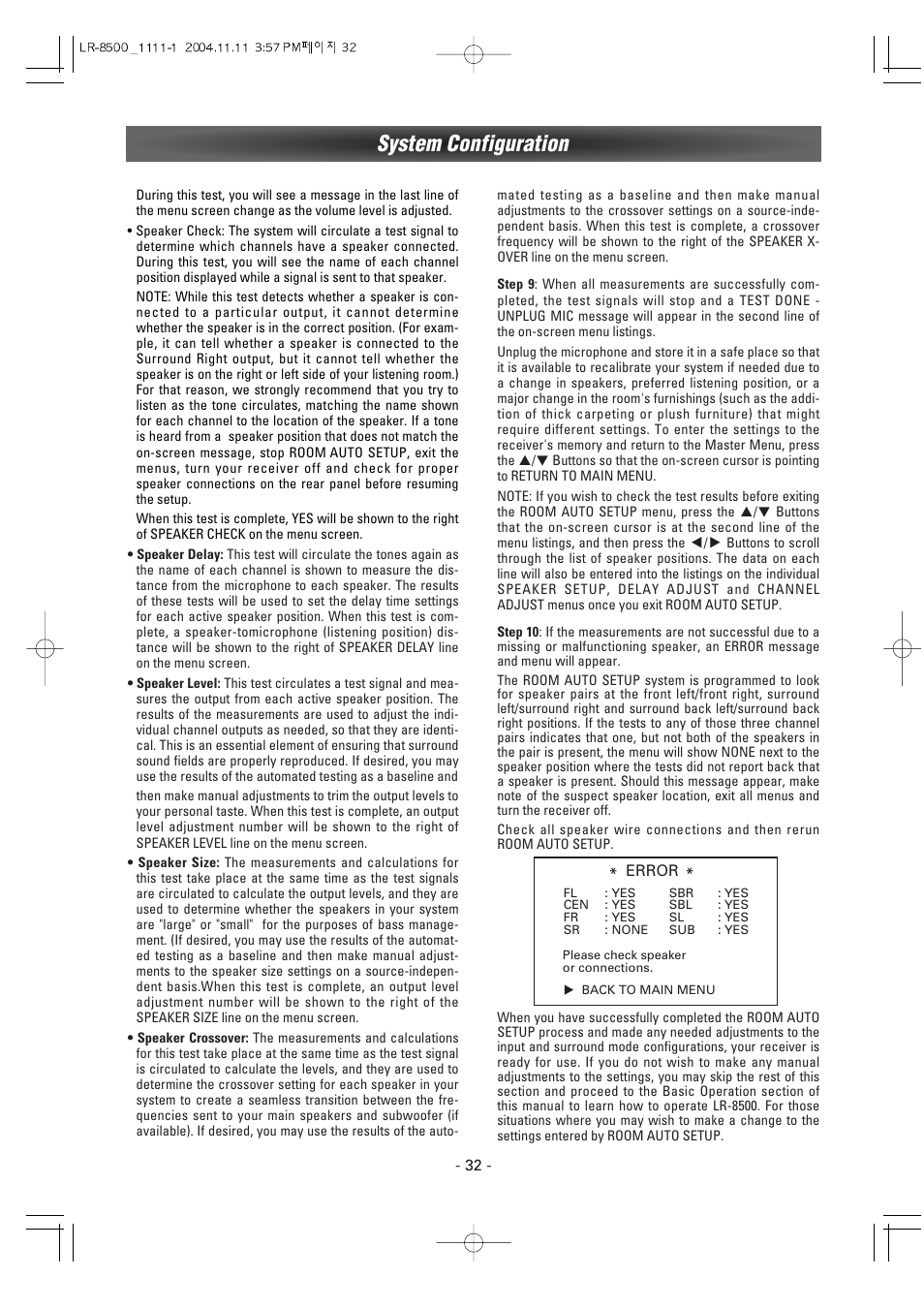 System configuration | Luxman LR-8500 User Manual | Page 32 / 41