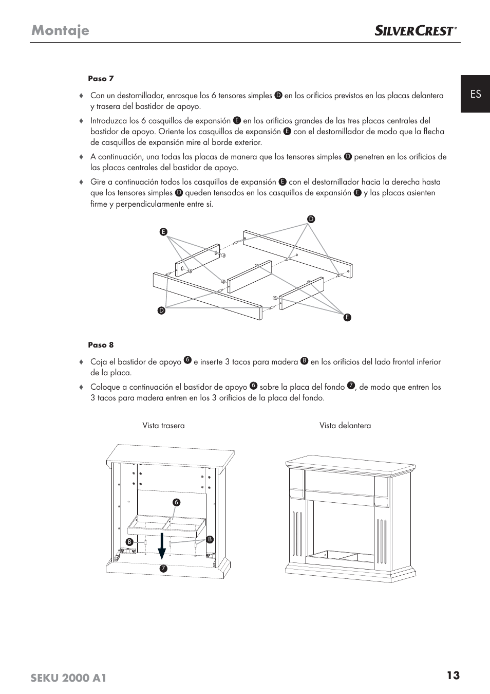 Montaje | Silvercrest SEKU 2000 A1 User Manual | Page 14 / 101