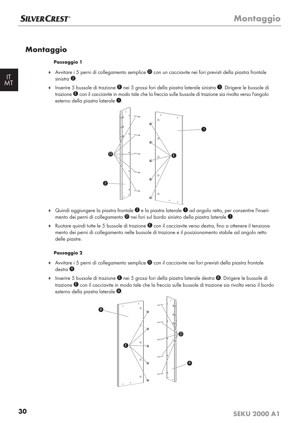 Montaggio | Silvercrest SEKU 2000 A1 User Manual | Page 31 / 101