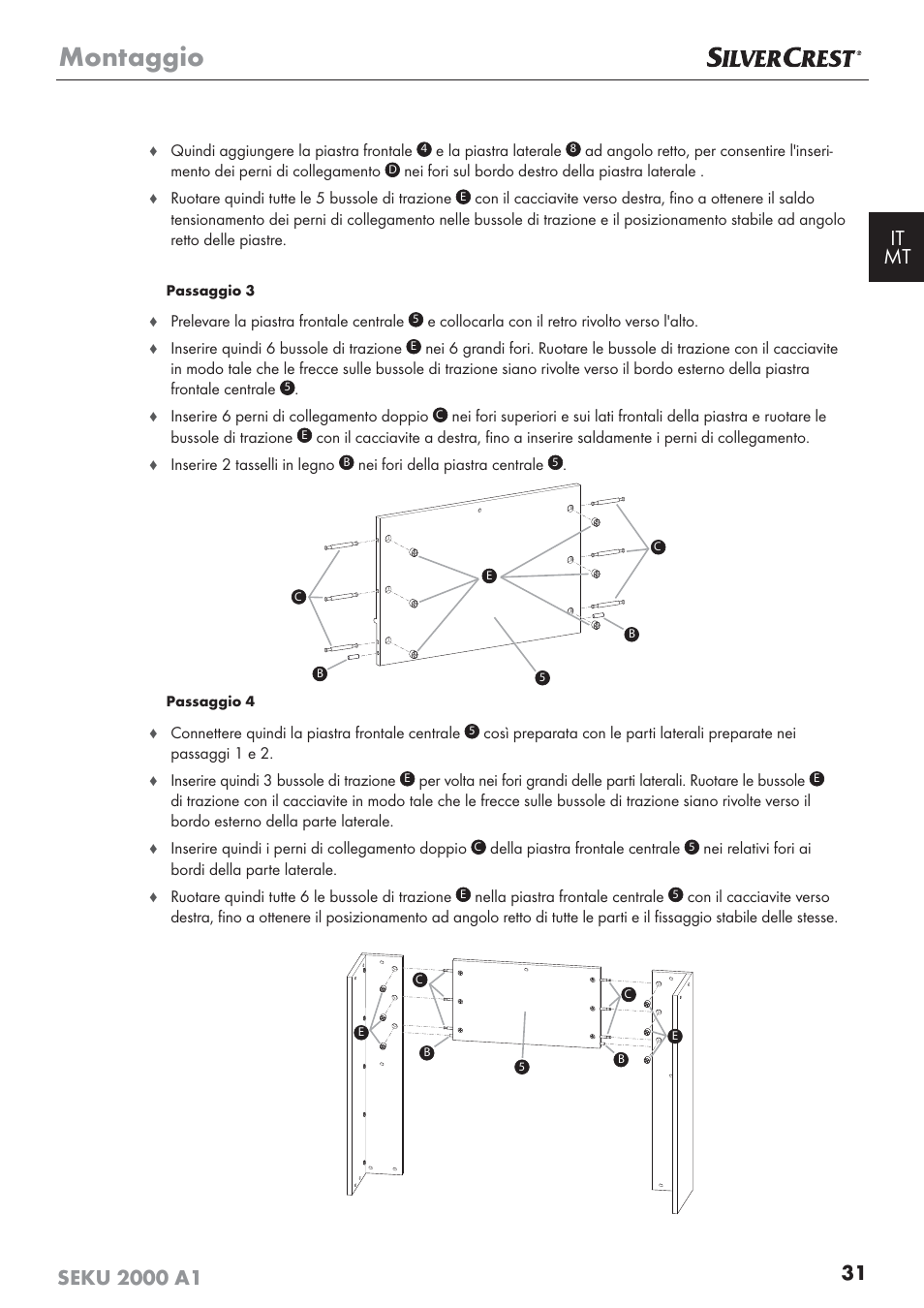 Montaggio | Silvercrest SEKU 2000 A1 User Manual | Page 32 / 101