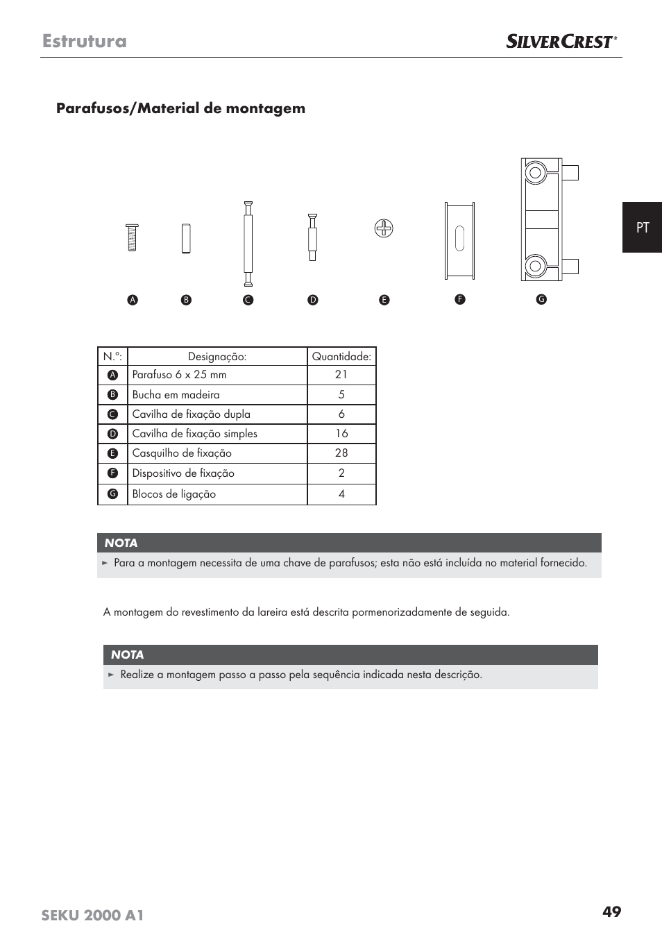 Estrutura | Silvercrest SEKU 2000 A1 User Manual | Page 50 / 101