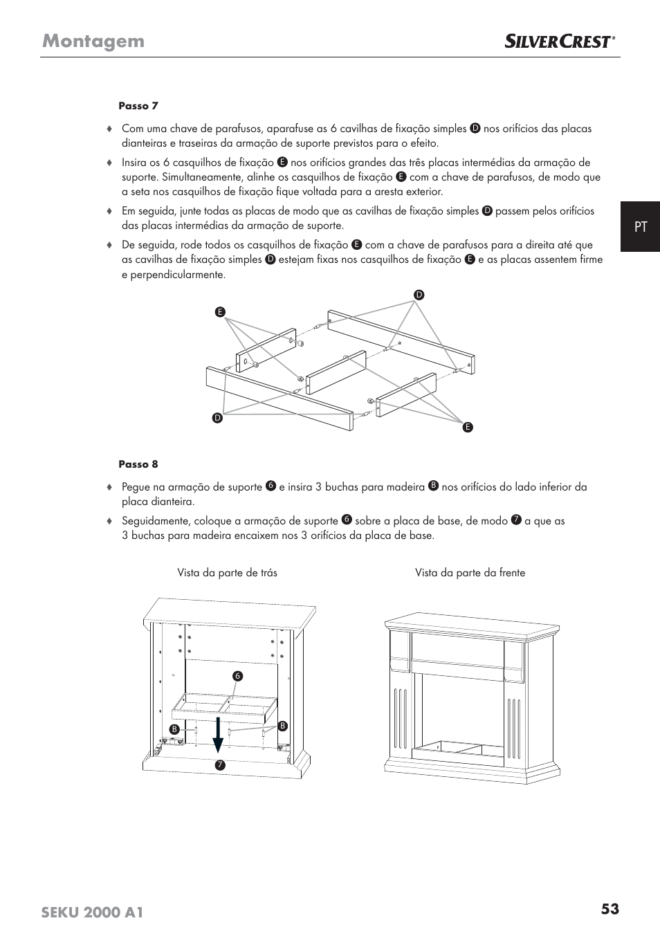 Montagem | Silvercrest SEKU 2000 A1 User Manual | Page 54 / 101