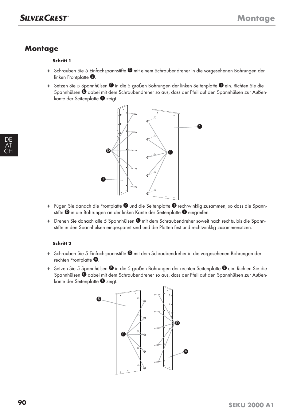 Montage | Silvercrest SEKU 2000 A1 User Manual | Page 91 / 101