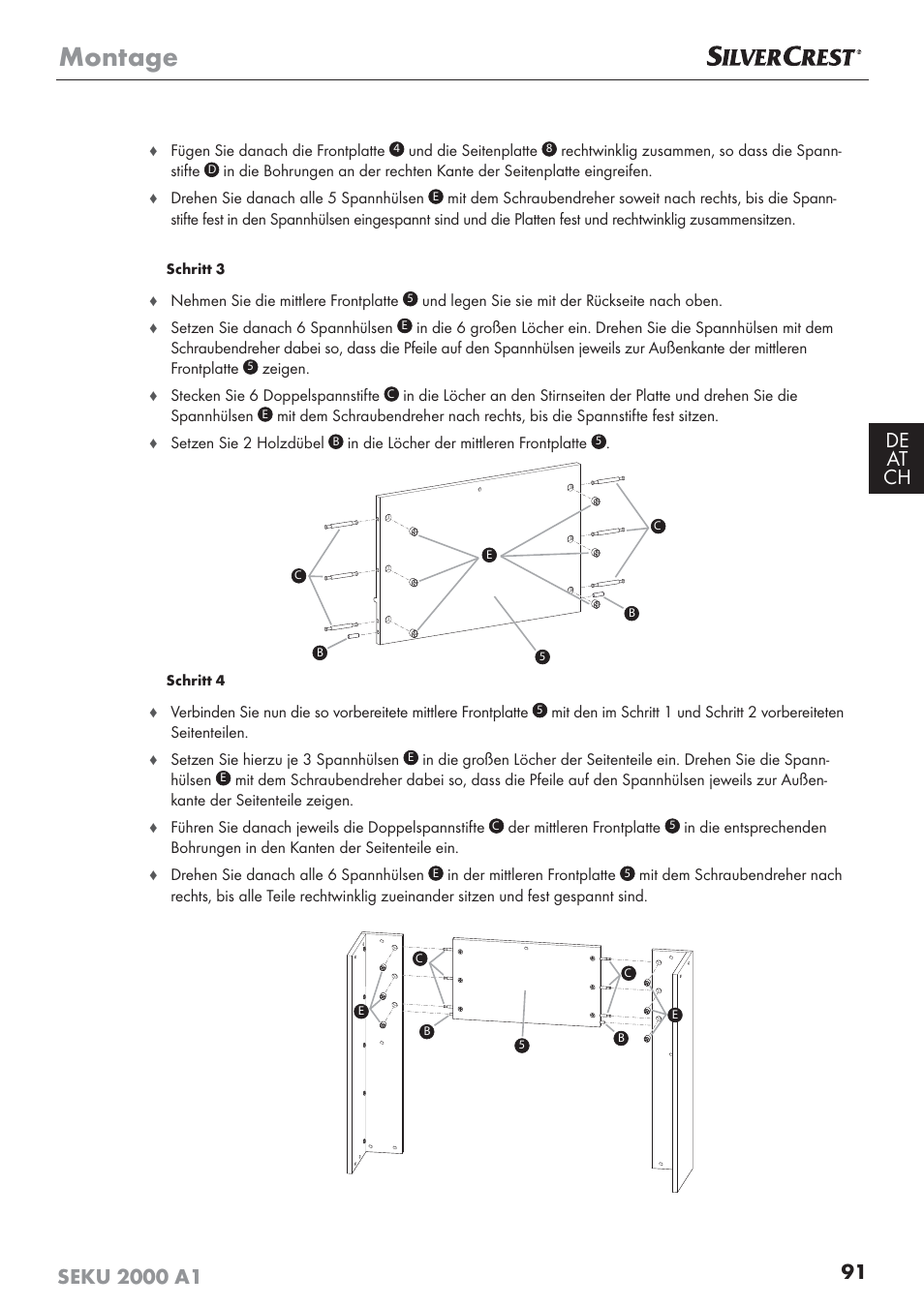 Montage | Silvercrest SEKU 2000 A1 User Manual | Page 92 / 101